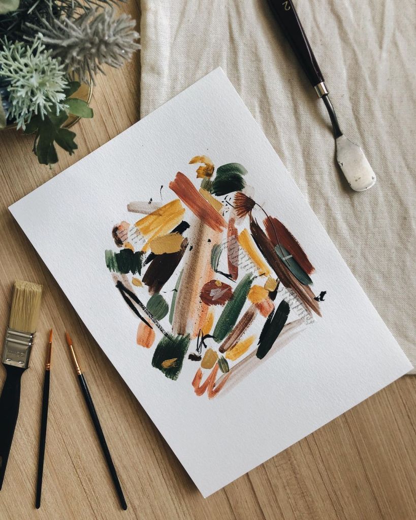 Watercolor abstract art painting on paper @wildflowerculture
